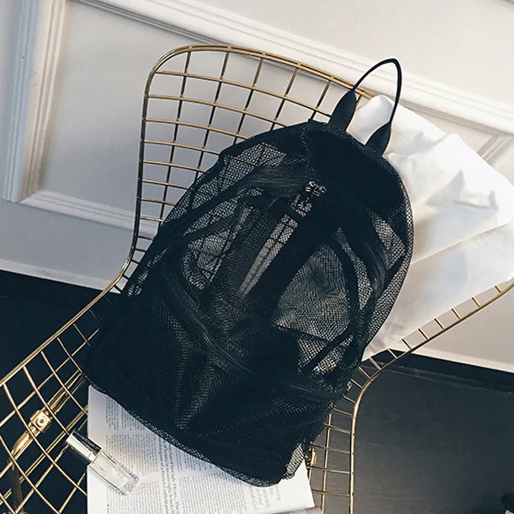 

OCARDIAN 2019 Summer Women's Backpack 2Pcs Unisex Mesh Messenger Pure Color Shoulder Bag Large School Bag For Girl Kids 7J3