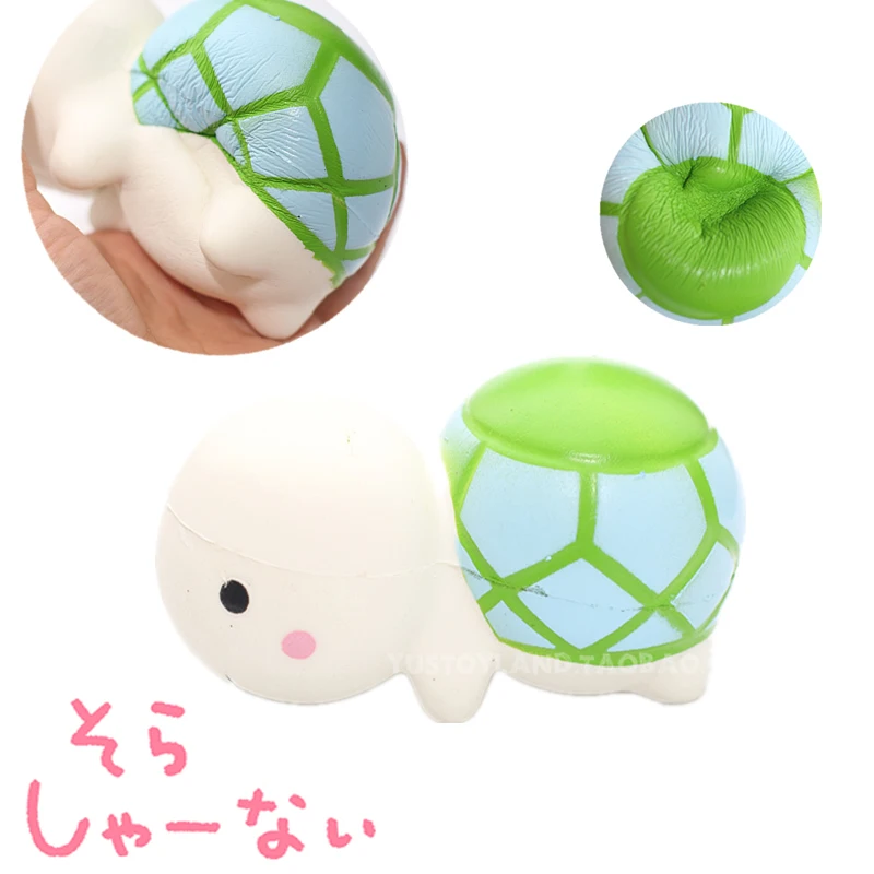 15CM Jumbo Kawaii Scented Cute Cartoon Turtle Bun Squishy Tortoise Phone Straps Soft Slow Rising ...