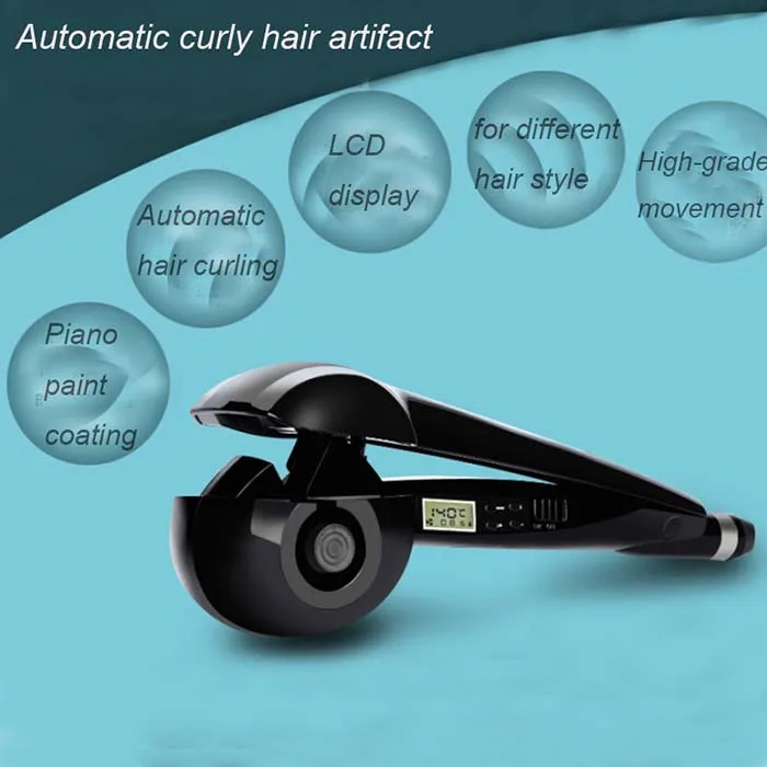 Автоматическая Плойка для волос, керамическая плойка, палочка, роликовая волнистая машина для завивки волос с ЖК-дисплеем, инструмент