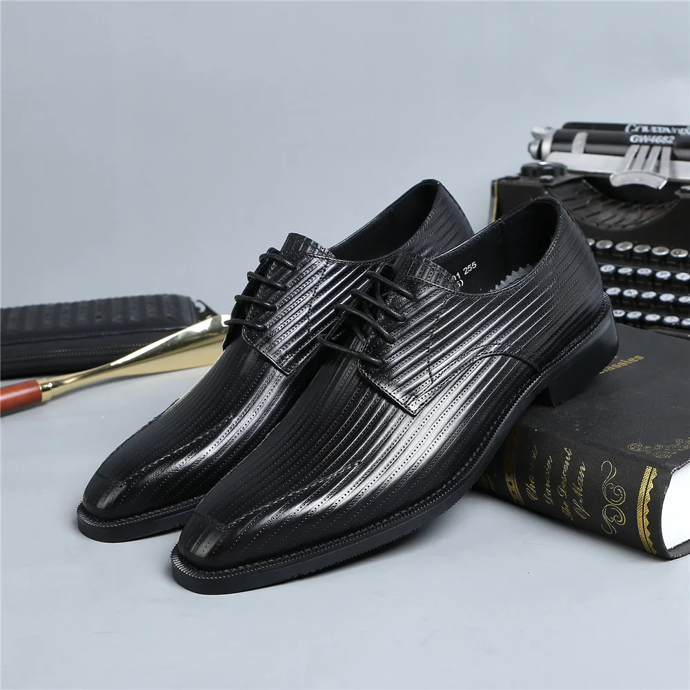 Модные черные/желтые ботинки Goodyear мужские деловые классические из натуральной