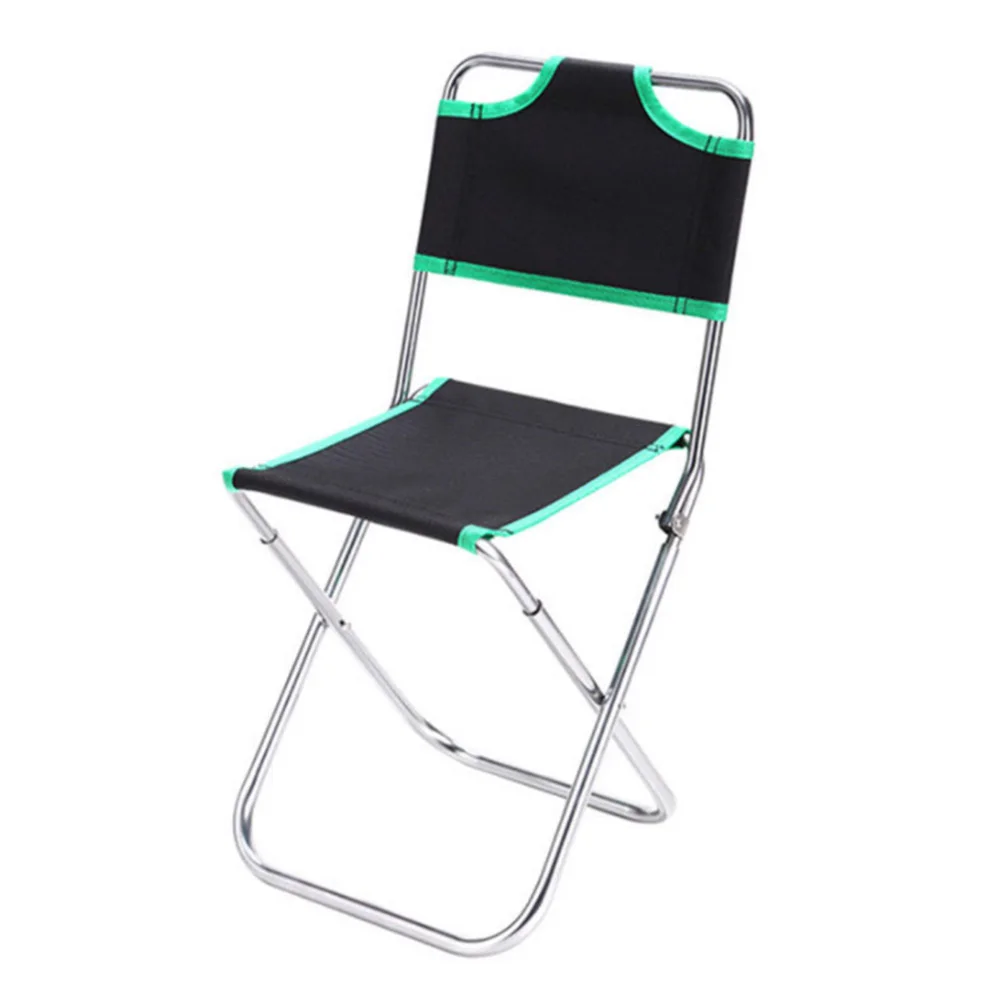 Outdoor Foldable Aluminum Steel Chair Fishing Chair Folding Chairs Camping Picnic Beach Travel Portable - Цвет: Зеленый