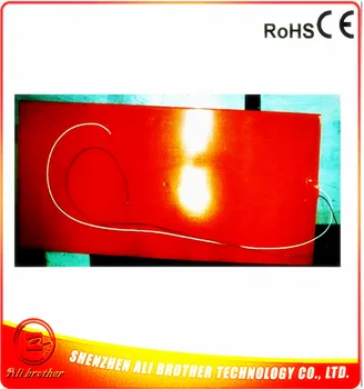 

Silicone Rubber 3D Printer Heater 220v 1200w 298*596*1.5mm adhesive 1face 100k thermistor 1000mm lead come out from short side