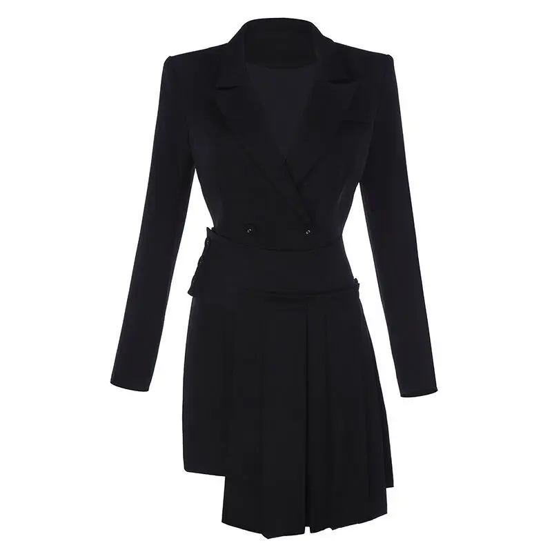 2019 Suit Jacket Women Short Black Fashion Temperament Leisure Two Dresses Fall European American Dress Women Jackets and Coats 2019 Suit Jacket Women Short Black Fashion Temperament Leisure Two Dresses Fall European American Dress Women Jackets and Coats