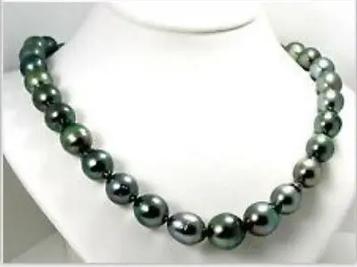 

DD Wholesale FREE SHIPPING huge13-14mm tahitian peacock green pearl necklace 18inch