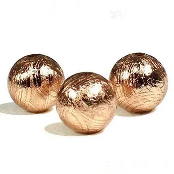 

7mm Genuine Natural Gibeon Iron Meteorite Moldavite Loose Round Beads Rose Gold Plated Healing One Bead