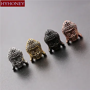 

Hot Buddha Head Charm Micro Pave Zircon CZ Beads Charm Bracelet Connectors For Women Men DIY Jewelry Making Jewelry Accessories