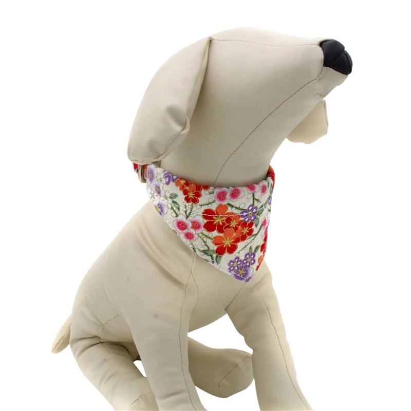 Adjustable Dog Bandana Leather Printed Soft Collar Cat Dog Pet Scarf Collar Chihuahua Puppy Pet Necrchief Dog Supplies
