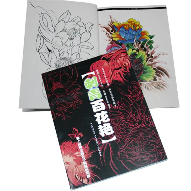 

Rare Japanese Flower Tattoo Flash Book Lotus Cherry Blossoms W Line Work Tattoo Flash Sketch Reference Book Free shipping