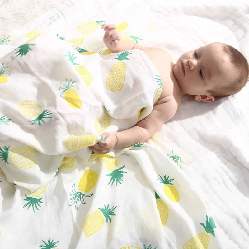EGMAO Newest Super Soft 70% Bamboo 30% Cotton Musin Swaddle Neweborn 120*120 Inch Muslin Blanket Baby Bath Towel Baby Swaddles