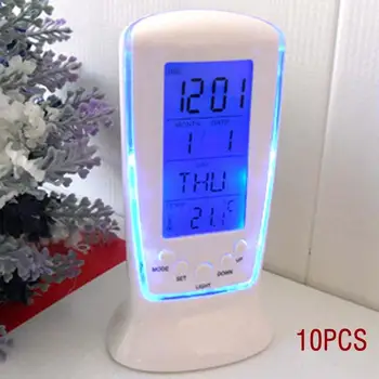 

10pcs New Arrival LED Digital Home Alarm Clock Multi Functional Clock LED Calendar Thermometer Display Clock with Backlight