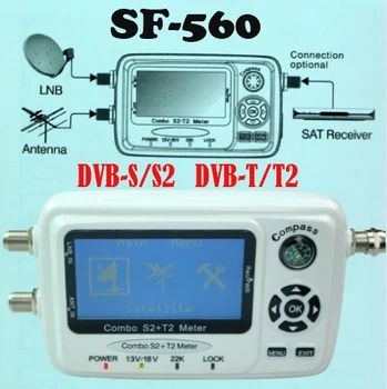 

Digital Satellite Finder meter SF 560 Signal Meter SatFinder with Compass DVB-S2 dvb-T2 singal combo SF-560