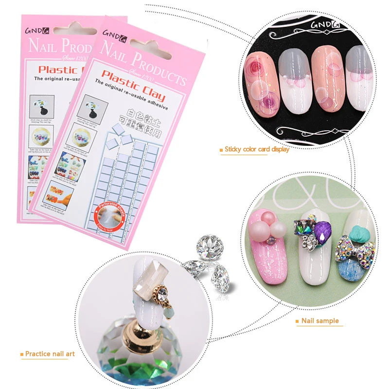 

ANGNYA 1 Pack Transparent Universal Clay Reusable Adhesive False Nails Supplies Chip Manicure Nail Art Salon Nail Tools A115