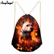 Женская сумка на шнурке для девочек, 3d Питбуль, печать, детские сумки-кисеты, Мужская упаковка, рюкзак с кулиской, сумка для хранения, Dos Cordon