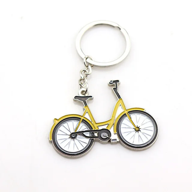 

1 piece YELLOW COLOR MOBILE BIKE BICYCLE KEYCHAIN KEYRING KEY CHAIN RING Men Keychain Purse Bag Decor Pendant