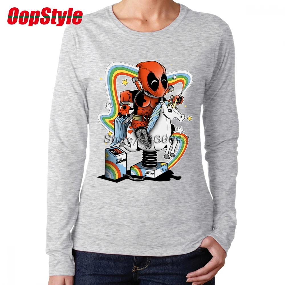 Deadpool Unicorn 3 Women T shirt Long 