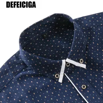 

2019 DEFEICIGA Fashion Print Casual Men Long Sleeve Shirt Fashion Design Plus Size 7XL Comfortable Men Dress Slim Fit Style 061