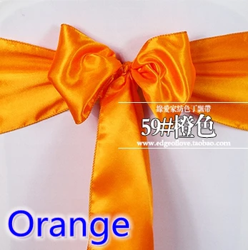 

Orange colour satin sash chair sash wedding decoration bow tie chair band party hotel show decoration sash shiny colour