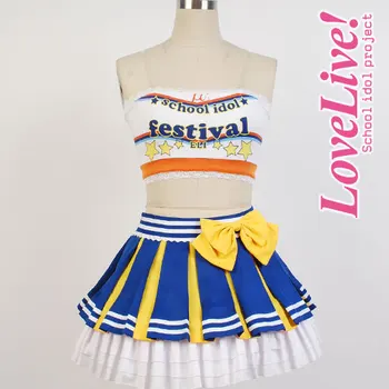 

Love Live! Ayase Eli Cheerleading Second Version Uniforms Cosplay Costume Free Shipping