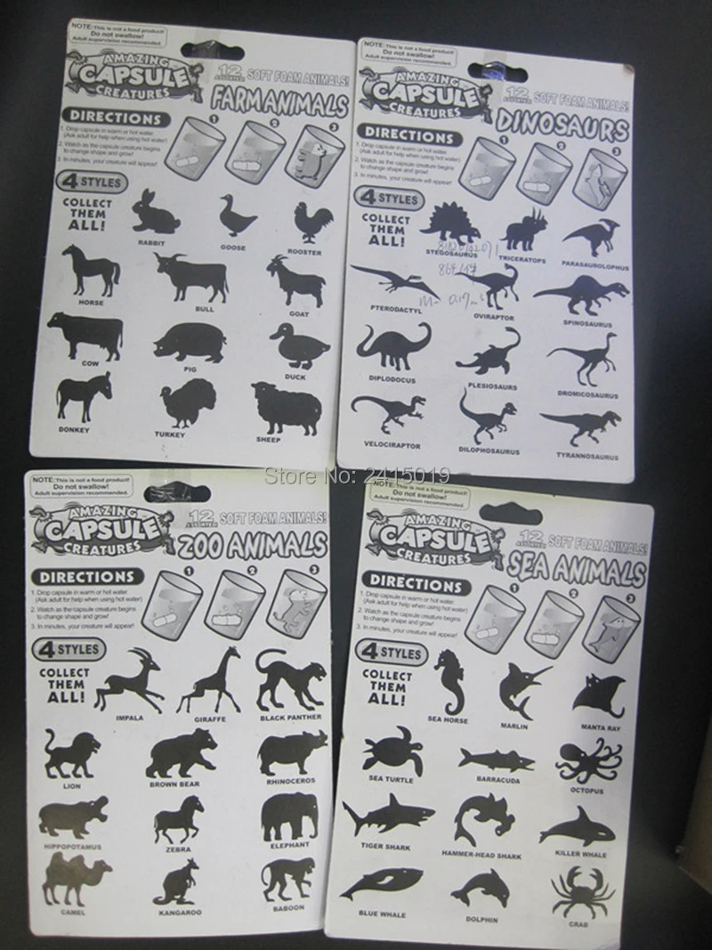 Pack of Magic Growing Animals Capsules Favor Party Gift Bag Fillers Prize Prizes-3