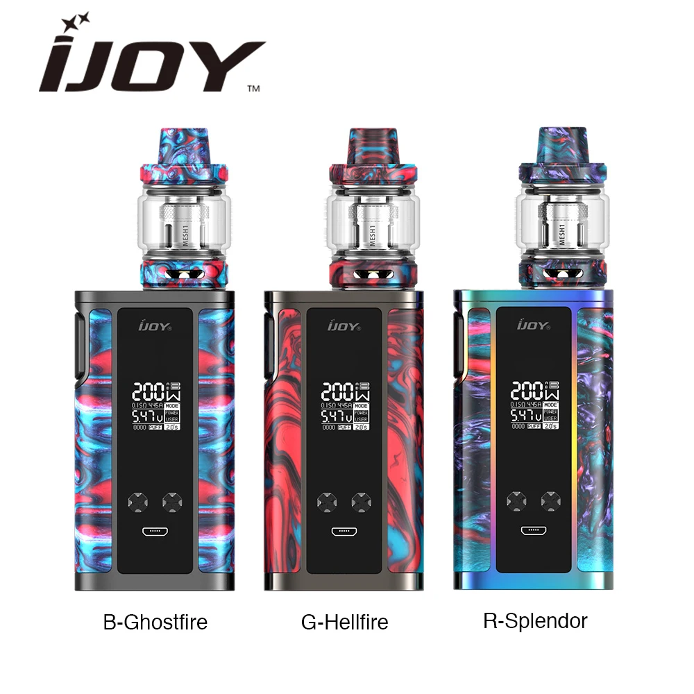 

Original IJOY CAPTAIN RESIN KIT 200W CAPTAIN RESIN BOX MOD Vape with 6ML CAPTAIN RESIN Tank Electronic Cigarette vape Vaporizer