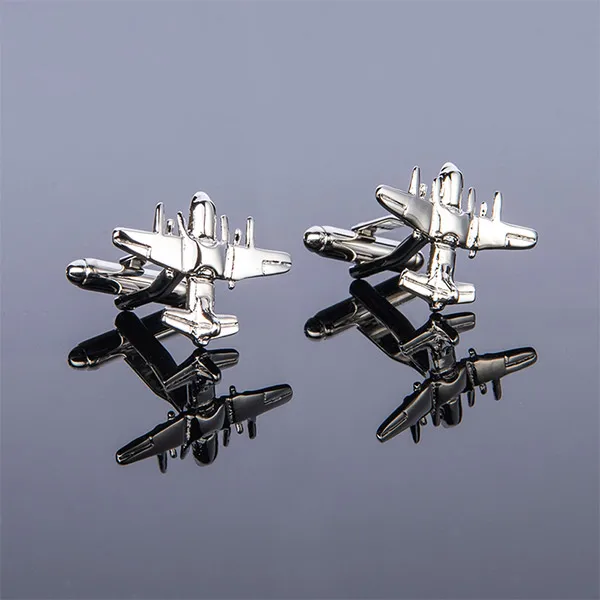 New High Quality Mens Design Airplane Cufflinks Helicopter Aircraft Cuff Links For Business Shirt Wedding Gift Free Shipping - Окраска металла: 156135