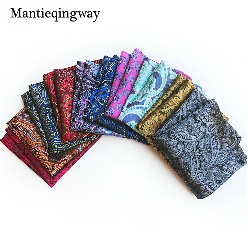 Mantieqingway мужские Цветочный плед Hanky унисекс высокое качество платок полиэстер Пейсли Бизнес платок грудь Полотенца