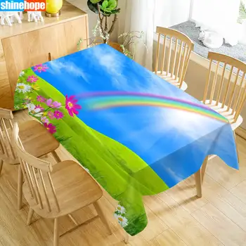 

Europe Tablecloth Nature Flowers Dustproof Dinner Table Cloth Rectangular Wedding Decoration Table Cover Home Textiles