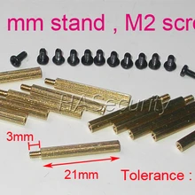21+ 3 мм(12 шт.) Латунная Статуэтка/скоба/Дырокол с M2-4mm винтом для камеры безопасности модуль печатной платы установка в сборе