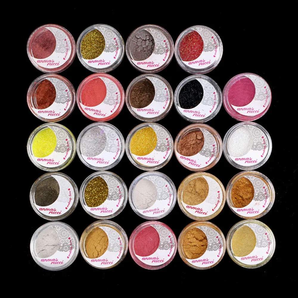 24 шт смешанный цвет ногтей пыль блестящая пудра лист тени для век макияж набор для художников#11