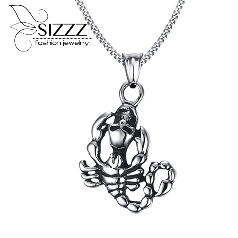 

Men Vintage Stainless Steel Scorpions Pendant Necklace for Gothic Rock and Roll Punk Biker Jewelry