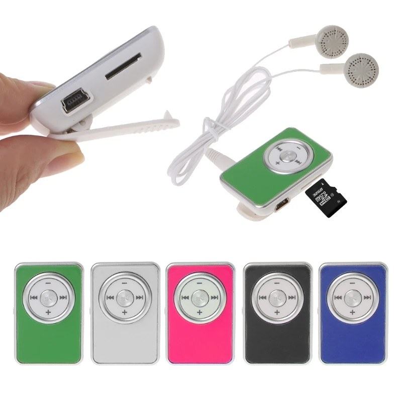 Gran oferta MP3 Mini Clip Music Media MP3 Player Support TF Micro SD Card With Earphone USB Cable 16WVDNRD