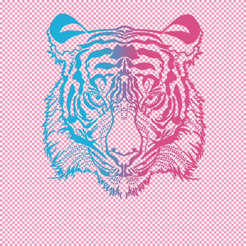 

24x21cm Tiger Head Patch T-shirt Press Sticker Washable Iron On Transfers Patches for Man Woman T Shirt Hoodies Coat