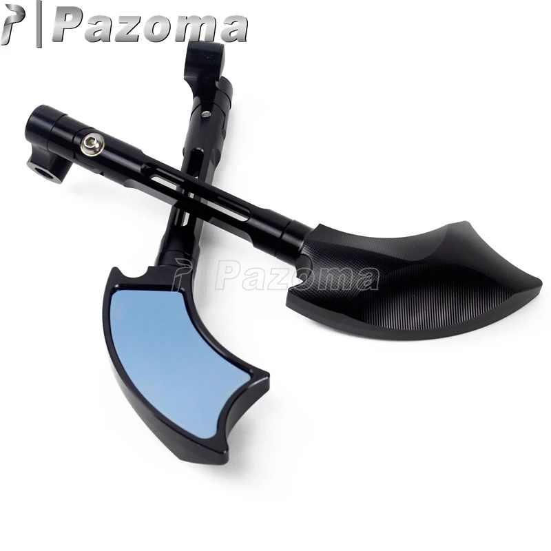cheap Motorbike Street Bike CNC AXE Rearview Mirror 8mm 10mm Side Mirrors for Honda Yamaha Suzuki Kawasaki Chopper Cruiser