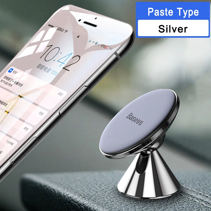 Silver Paste Type Магнитный автомобильный держатель для телефона Baseus для iPhone 11, автомобильный держатель для мобильного телефона, подставка для huawei Xiaomi, Автомобильный кронштейн - Цвет: Silver Paste Type