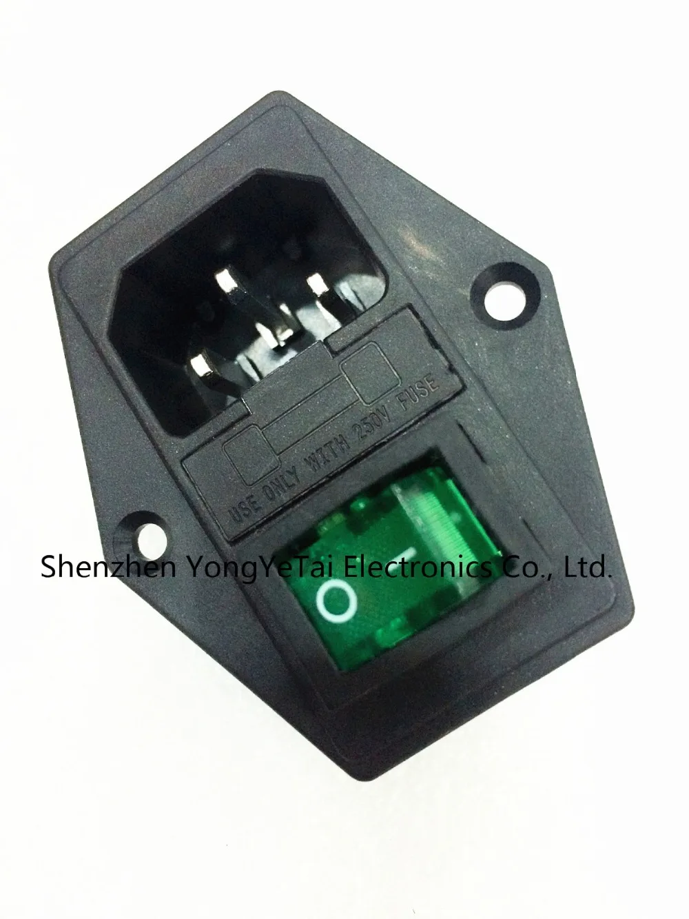 15A 250V AC power outlet with a three word article illuminated seat