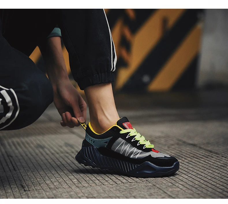 Спортивная обувь для мужчин с дышащей сеткой Leixiang, мужские спортивные кроссовки на шнуровке, кроссовки для прогулок, походов, обувь зеленого цвета