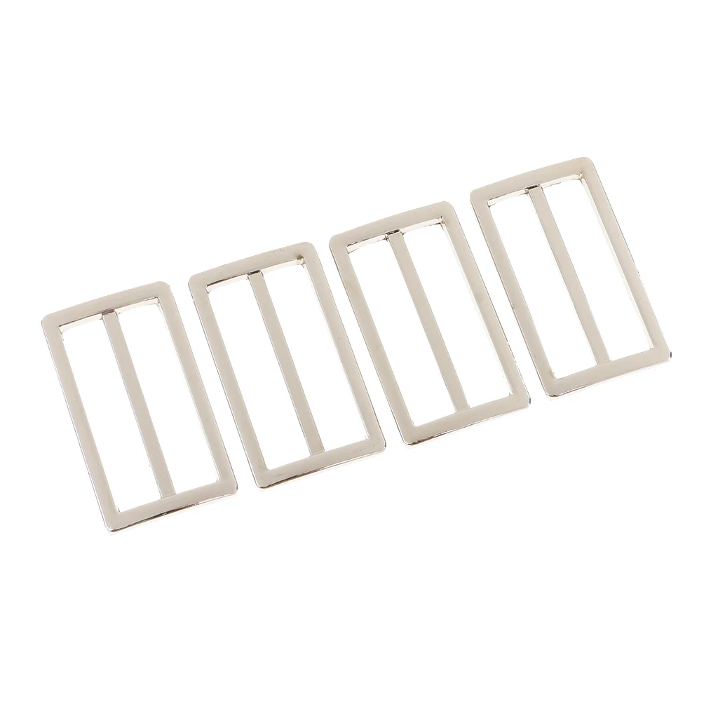 4Pcs Metal Tri Glide Slide Buckles Backpack Straps Adjuster Buckles 38mm Webbing Slider
