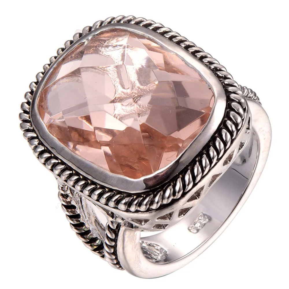 good quality huge morganite 925 sterling silver fashion design ring size 6 7 8 9 10 - Huge Wedding Ring good quality huge morganite 925 sterling silver fashion design ring size 6 7 8 9 10 - Huge Wedding Ring