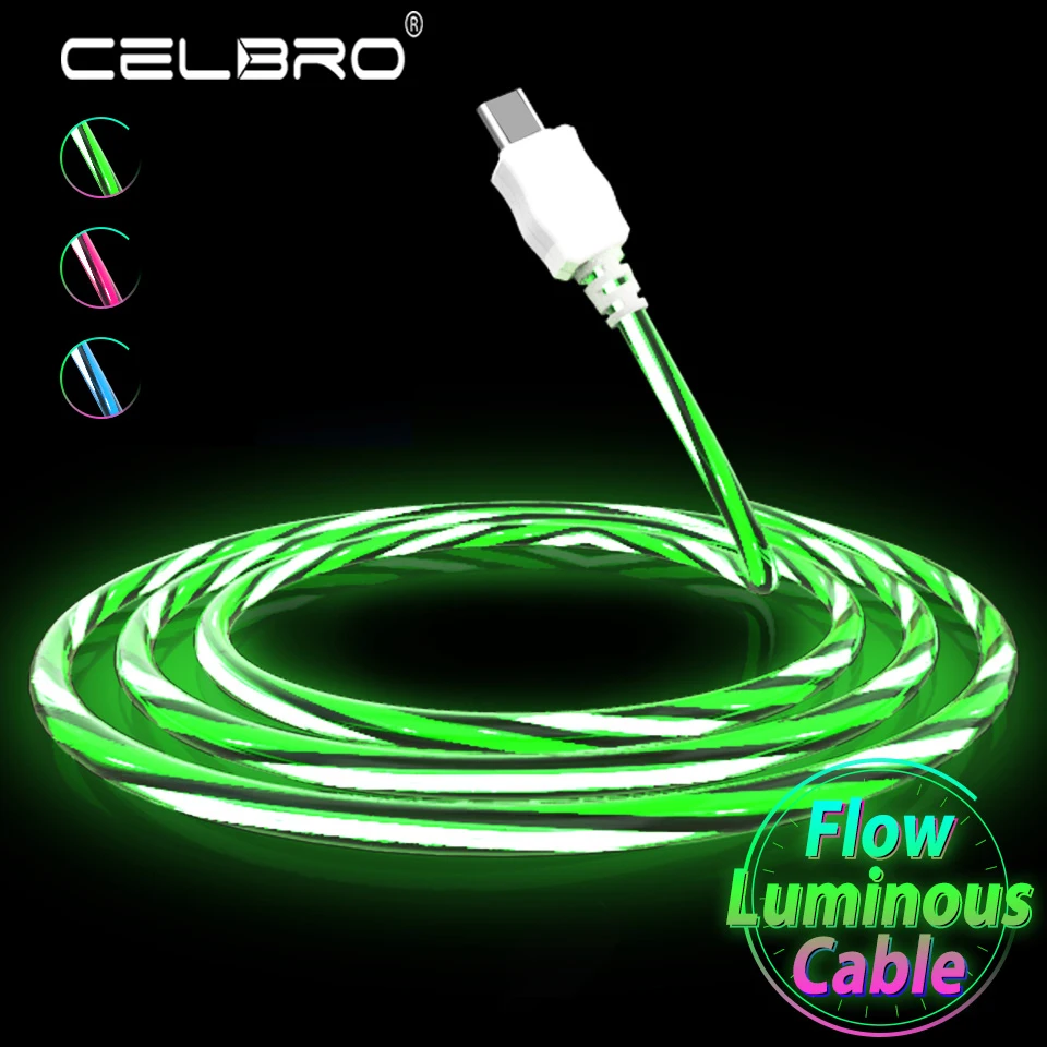 

LED Glowing Micro Usb Type C Cable Cabo Usb Tipo C Type Fast Charging Cable for Samsung Galaxy S8 S9 S10 Plus HTC LG Phone Usbc