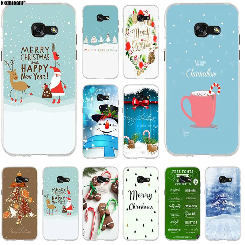 

Merry Christmas Gift Happy New Year Soft Silicone Phone Cases For Samsung Galaxy J1 J2 J3 J5 J7 A3 A5 A7 2015 2016 2017 Shell