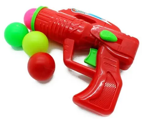 Amusing Ping Pong Ball Gun Toy Red Green Toy Directive Gun 9mm