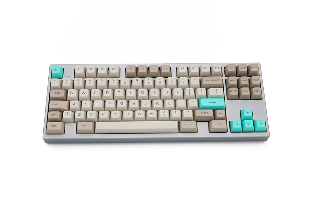 Goede SA profiel Dye Sub Keycap Set PBT plastic retro beige voor mechanische toetsenbord beige grijs cyaan gh60 xd64 xd84 xd96 87 104