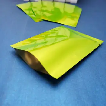 

8*12cm, 200pcsX Green aluminium foil bag - Aluminized mylar foil plastic pouch heat-sealable, flat bags food storage packaging