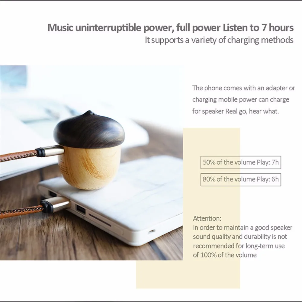 Bluetooth милый ореховый деревянный динамик Портативный Стильный сабвуфер мини беспроводной Bluetooth ореховый динамик для рюкзака подарки для путешествий
