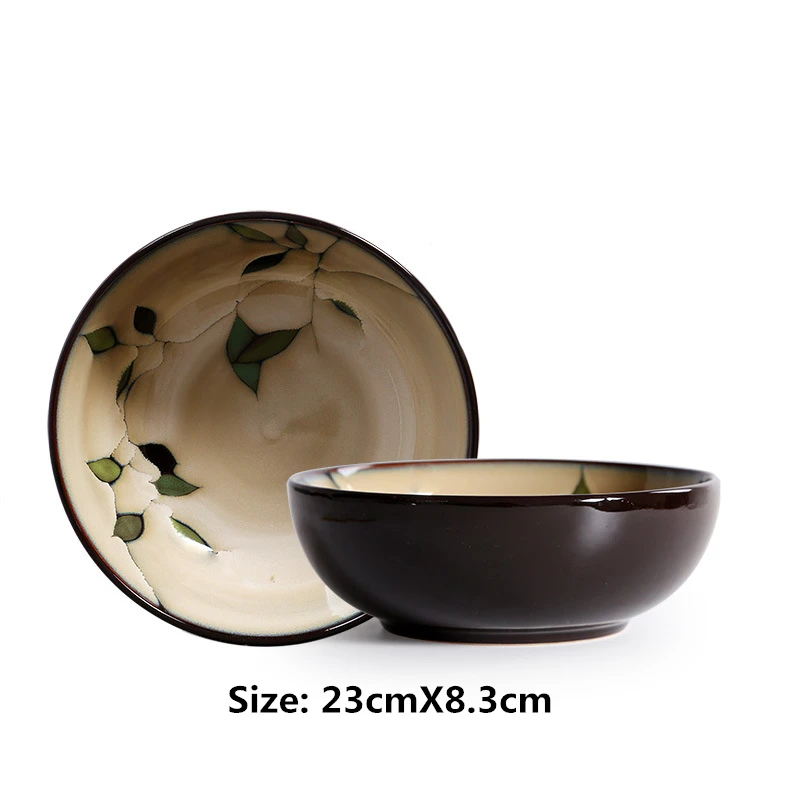 New Japanese and Korean ceramic tableware creative hand-painted plate rice bowl soup bowl noodle bowl salad bowl water cup