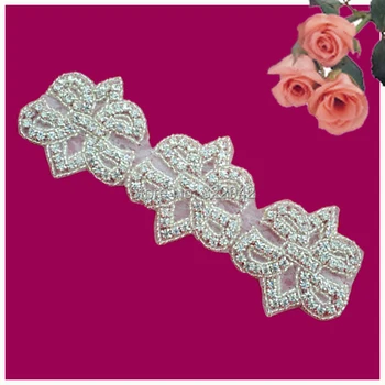 

Free Shipping Rhinestone applique, crystal applique,wedding applique trim, beaded patch for Diy wedding sash,bridal accessorie