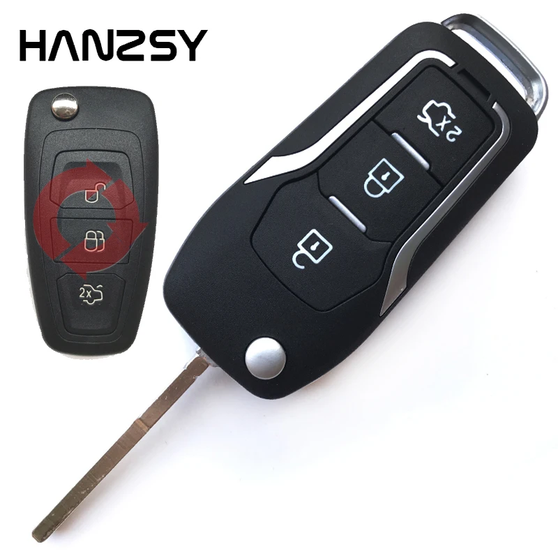 

New Car Flip key shell Fob For Ford Focus C max Mondeo Connect Fiesta Modified 3 Buttons Folding Remote Key Cover Smart Key Case