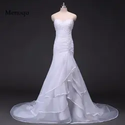 Robe de Mariage Винтаж Русалка свадебное платье 2019 Быстрая доставка свадебное платье без рукавов Vestido de Noiva белое свадебное платье es