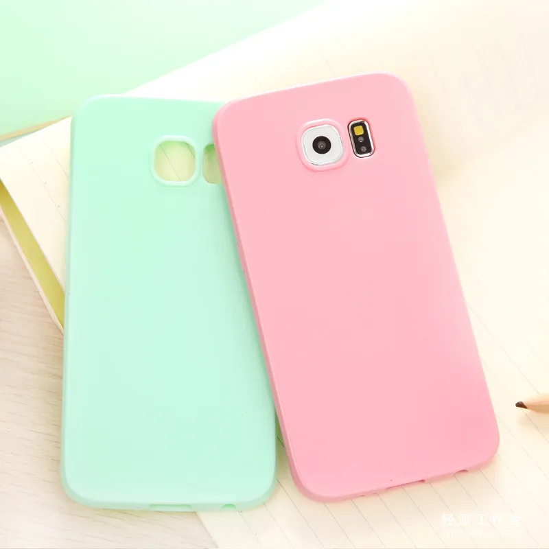 

Fashion Girl Pink Solid Candy Color TPU Matte Soft Silicon Cover For Samsung Galaxy J3 J5 J 7 A3 A5 A7 2015 2016 S5 S6 S7 Edge