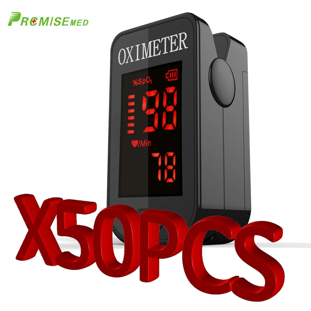 

PRCMISEMED 50PCS Household Health Monitors Pulse Oximeters Finger Oxygen Fingertip Pulse Oximeter SPO2 Finger Oximetro-Black